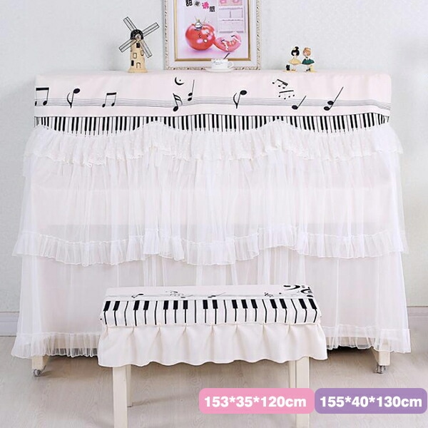 特売セールピアノカバー 直立型 アップライト 防塵カバー 保護カバー ピアノカバーセット 椅子カバー フルカバー しゃれ 高級 ピアノ 厚手 かわいい 明るい 癒し系 音符 子供部屋 北欧 ヨーロッパ