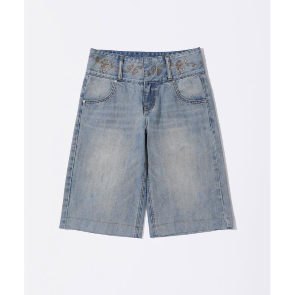 スカルプター Vine Half Denim Pants Ice Blue SC25S427LB