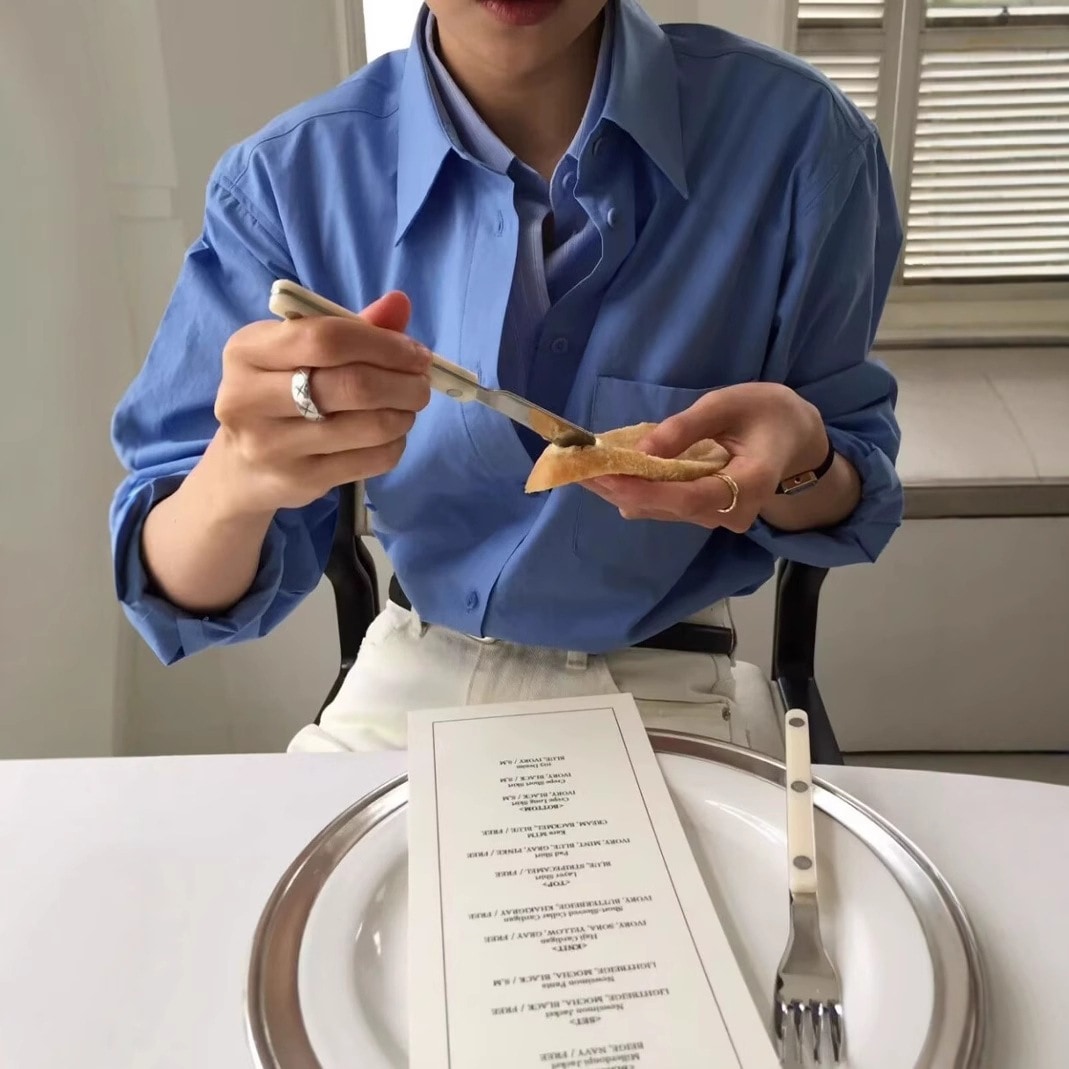 2025【】handongdamen春のオーバータ*eカジュアルな気質フェイク2ピース長袖のシャツの女性