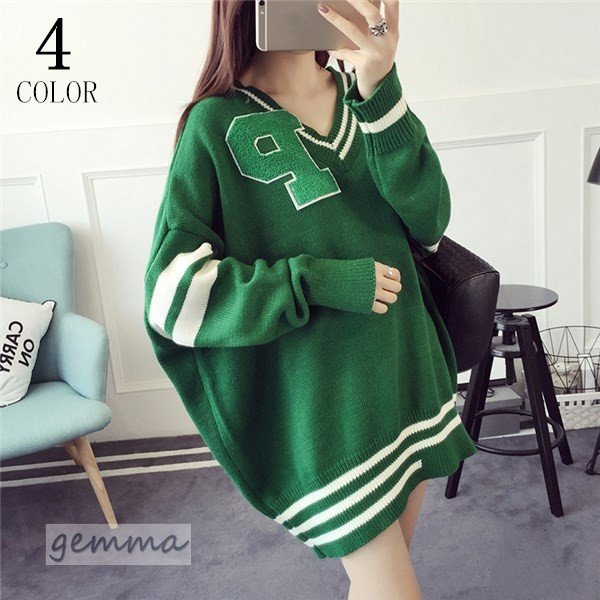 2019 秋冬 レディース 長袖 ニット カットソー ワンピース カラフル ダンス 衣装 派手 カワ