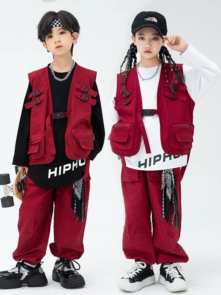 子供用のファッション服のヒップホップのスーツの男の子の秋のベストのズボンの女の子のファッションのブランドのhiphopの街のダンスの公演服の元旦