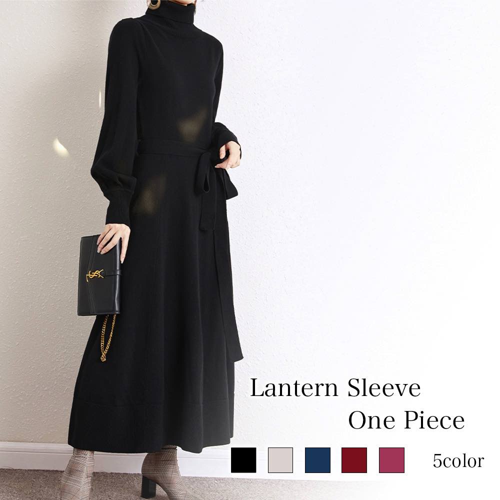 ワンピース レディース ランタンスリーブワンピース 20代 大人 アウトドア Aライン 体感 トップス 冬 秋 春 韓国 厚手 きれいめ カジュアル しっかり 40代 ニット 白 かわいい スカート
