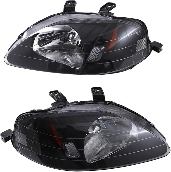 互換品ホンダ 用 ヘッドライト 左右セット シビック EK9 EK3 EK4 EK2 EJ7 後期 1998～2000 タイプＲ SIR フェリオ クーペ ハッチバック (スモーク)