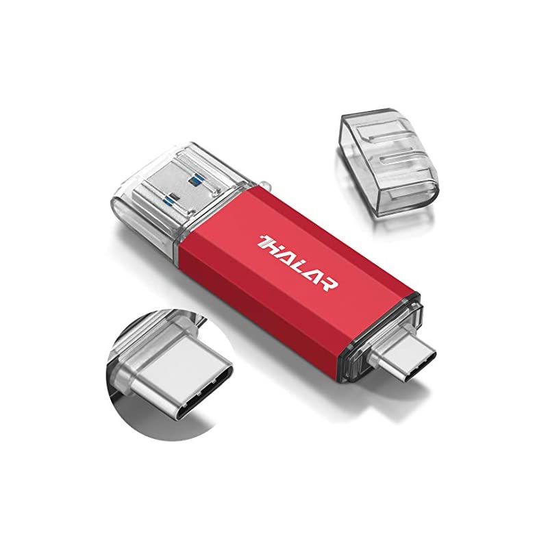 Thkailar 256GB タイプC USBフラッシュドライブ(Type - C usb3.1 gen1 + usb3.0)高速デュアルフラッシュディスクレッド (256GB, Red)