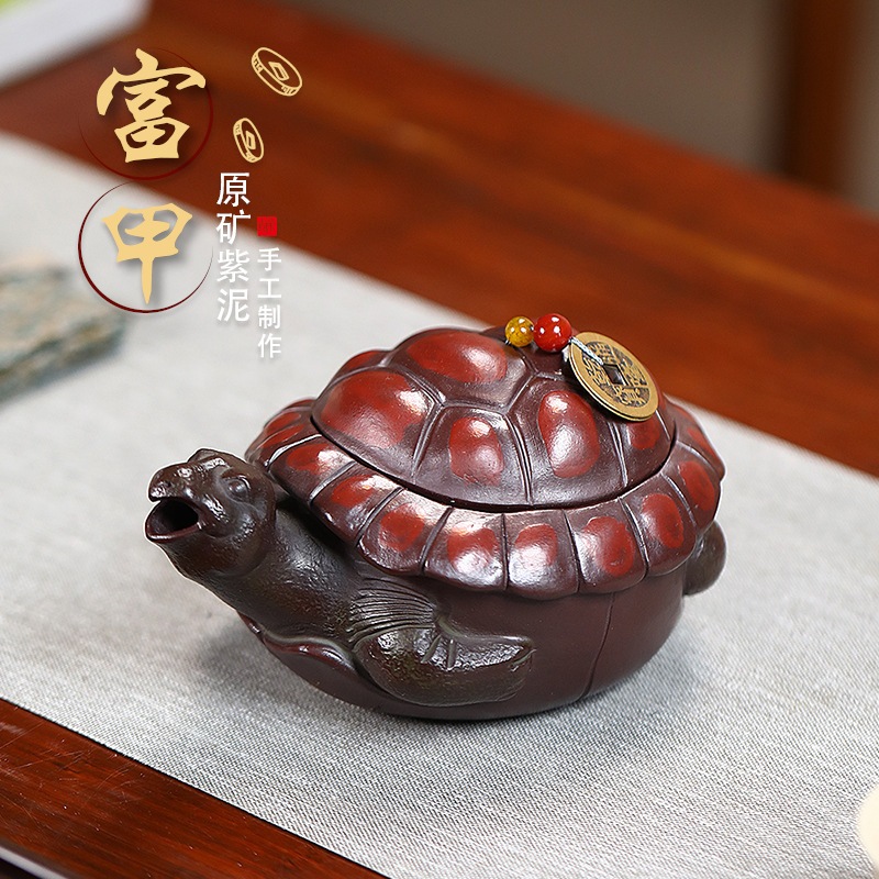 添加物なしのクリエイティブパープルクレイ手作り紫色の粘土ティーポットfujiaティーポットシングルポットカンフーティーセット