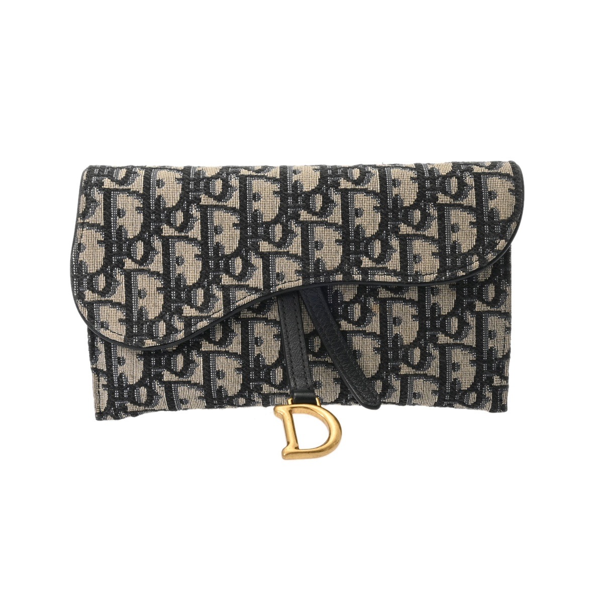 CHRISTIAN DIOR クリスチャンディオール サドル チェーンポーチ スモール ブルー S5614CTZZQ_M928 レディース オブリークジャガードキャンバス チェーンウォレット ABラン
