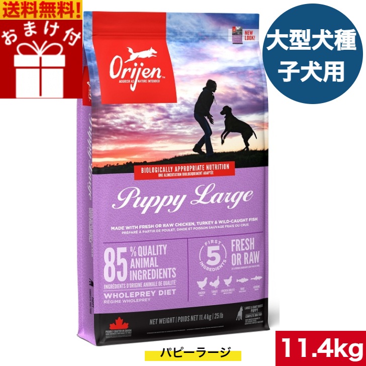 オリジン パピーラージ 11.4kg カナダ産 ドッグフード 正規品 バイオロジックフード ドライフード 大型犬 ラージ 子犬用 パピー 妊娠 授乳中 母犬用 ORIJEN ペットフード ペット