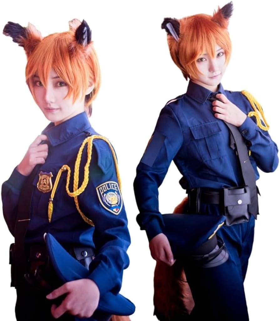 コスプレ衣ニックワイルド警察服ジュディホップスコスプレ衣+帽子＋耳＋尻尾NickWildeニックコスチューム制服イベントパーティー変演出服 6,700円