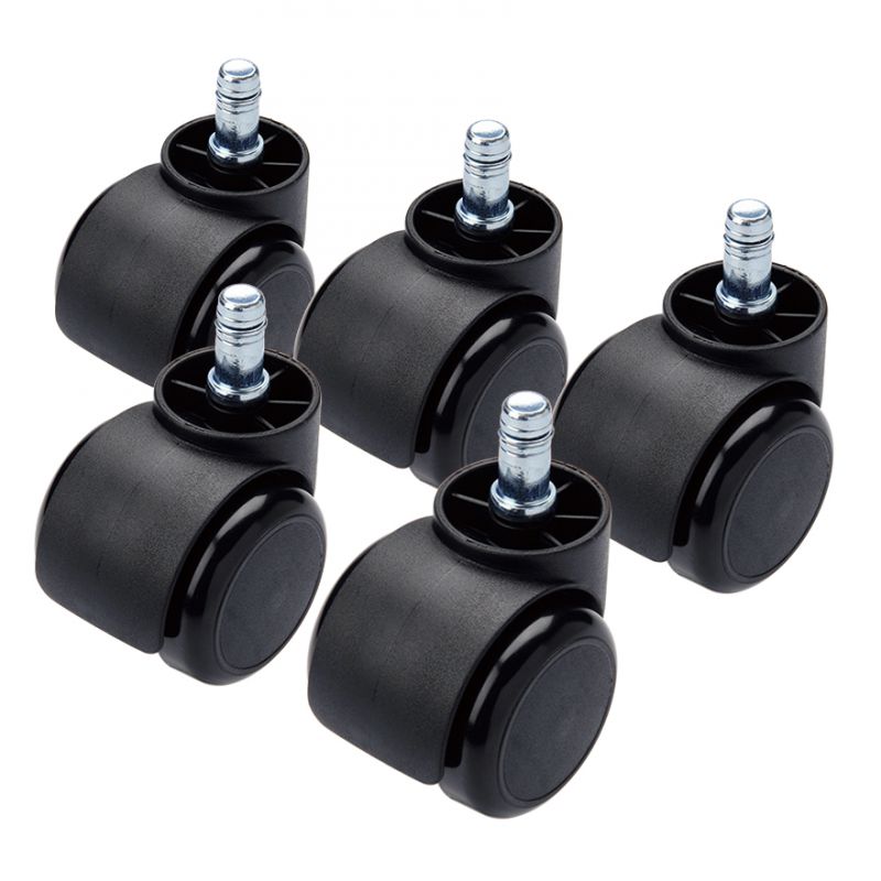 （まとめ買い）OAチェア用ウレタンキャスター ブラック 5個入り SNC-CAST [x3]