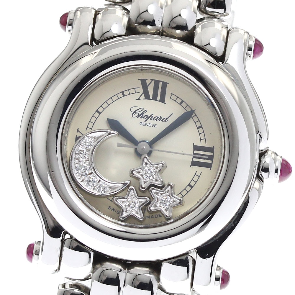 ショパール Chopard 27/8250-21 ハッピースポーツ ムーン＆スター クォーツ レディース _902167【中古】