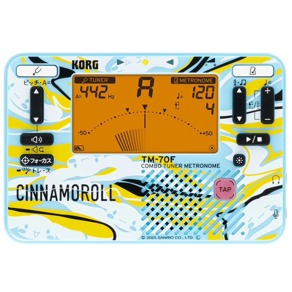 2025年限定モデル　KORG TM-70C SCN シナモロール チューナー・メトロノーム + コンタクトマイクセット コルグ サンリオ コラボモデル