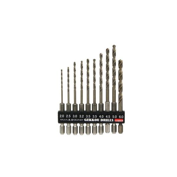 ビック・ツール 月光ドリル 六角軸 10本S 6GK10P 先端工具 鉄工アクセサリ 六角軸ドリル セット