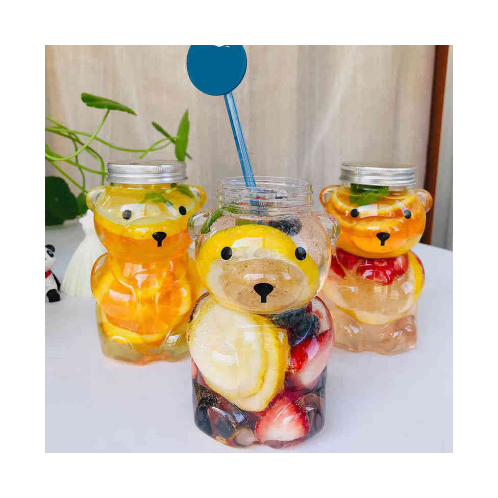ドリンクボトル クマボトル FLLW ME 50 個セット アニマルボトル 380ml プラカップ テイクアウト用 クリアカップ 蓋付き 穴あり穴なし 2 タイプ 飲食店 カフェ
