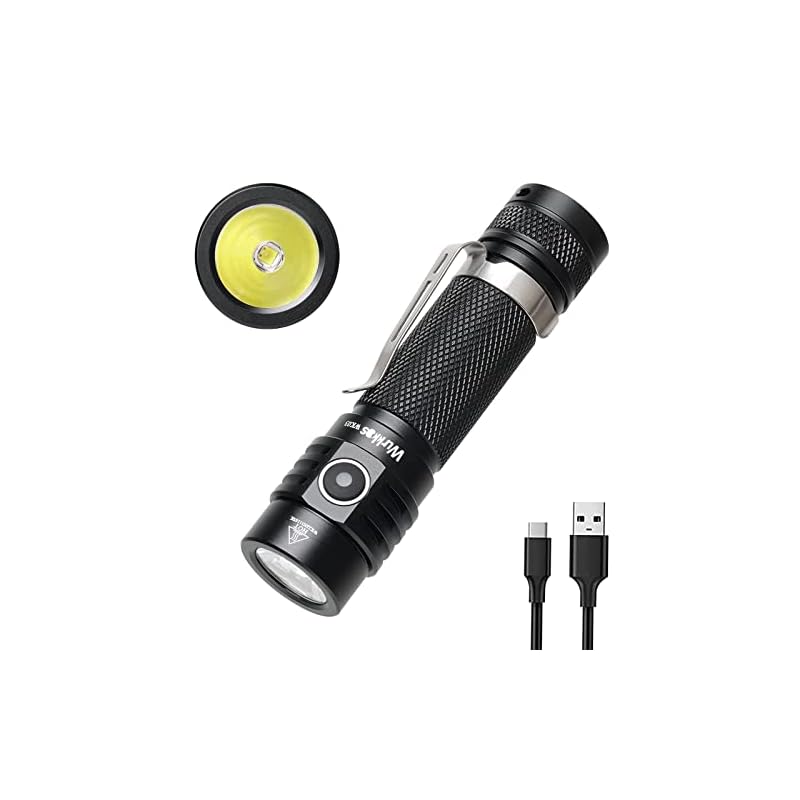 Wurkkos WK03充電式懐中電灯小型懐中電灯一番明るい1800ルーメンミニ強力ポケット懐中電灯SST40 LED電源指示機能IP68強力防水懐中電灯キャンプ登山夜釣りに適用(5000K) 4,683円
