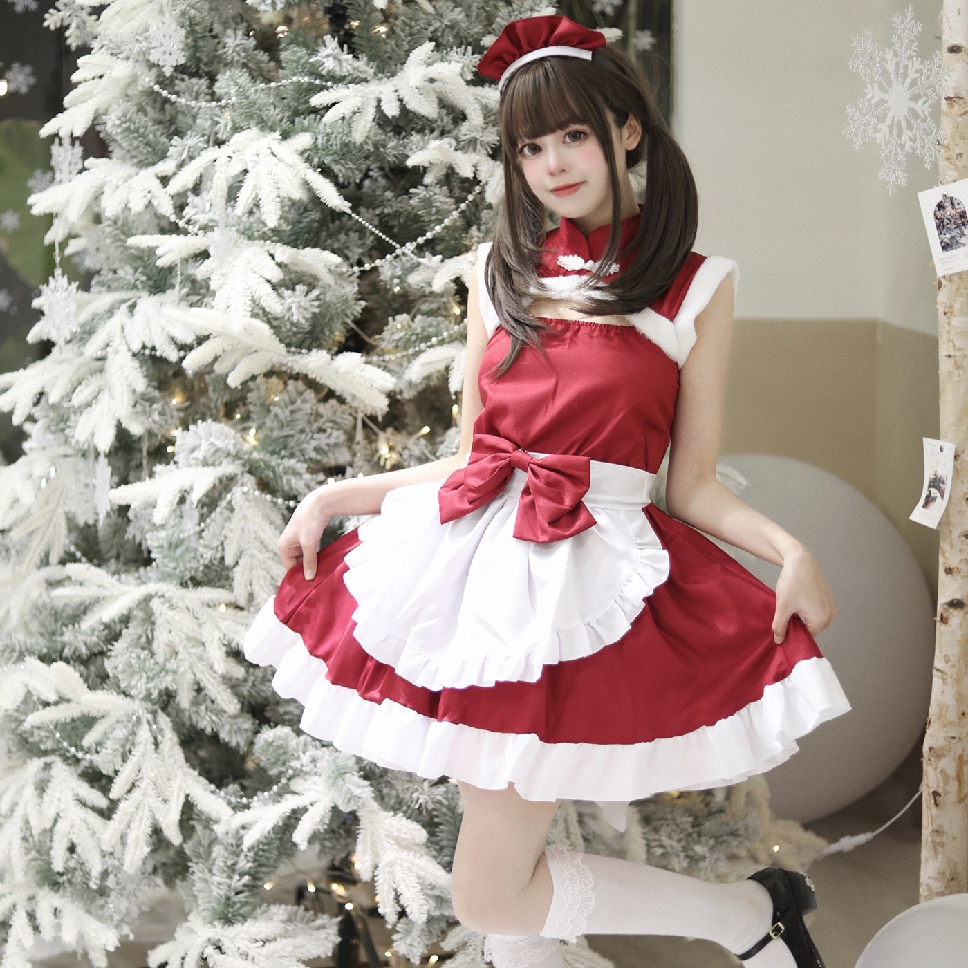 クリスマス韓国メイド服コスプレ衣装s-5xl大サイズメイド服