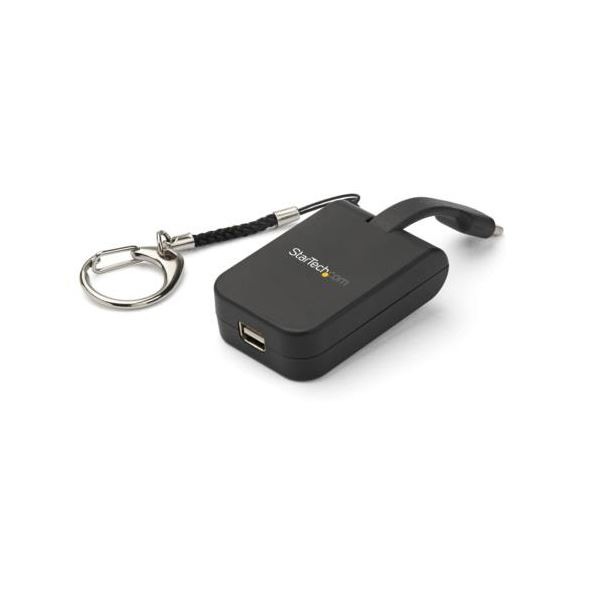 （まとめ） StarTech.com USB TypeC-Mini DisplayPort変換アダプタ キーホルダータイプ ブラックCDP2MDPFC 1個 [x3セット]
