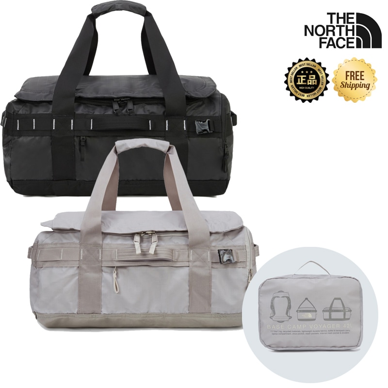 NN2FR21 BASE CAMP VOYAGER DUFFEL 42L 2WAY ボストン ダッフル 大容量 旅行 ジム パッカブル収納 軽量 耐久 出張 男女兼用 コーデ提案 パーカー ジャケット