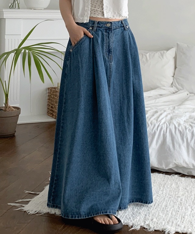 [OOT] ジゼル デニム ロング フレア スカート