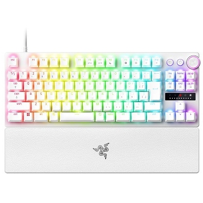 Razer 【国内正規品】ラピッドトリガー対応 光学式オプティカルキーボード 有線 日本語配列 Huntsman V3 Pro Tenkeyless JP (White Edition) RZ030
