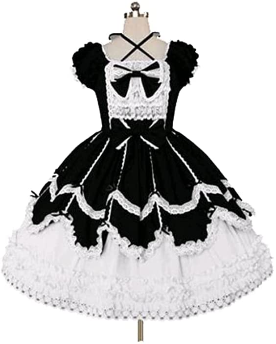 ワンピース ロリータ ゴシック コスプレ 衣装 フリル かわいい コスプレ メイド 衣装 コスチュ