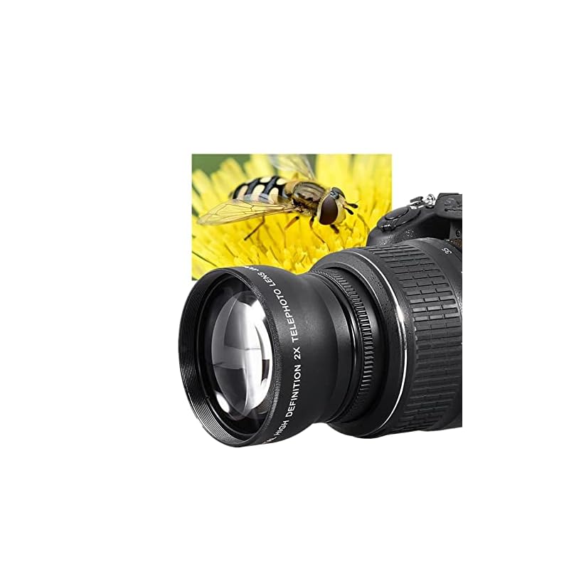 52mm 2X HDテレコンバーター望遠レンズ 高精細テレコンバーターレンズ 52mmマウントカメラ用