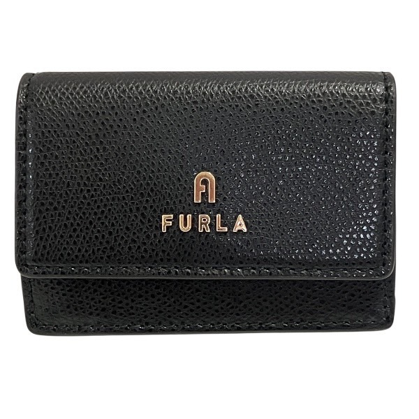 フルラ FURLA ブラック レザー 3つ折り財布 レディース 小物【中古】