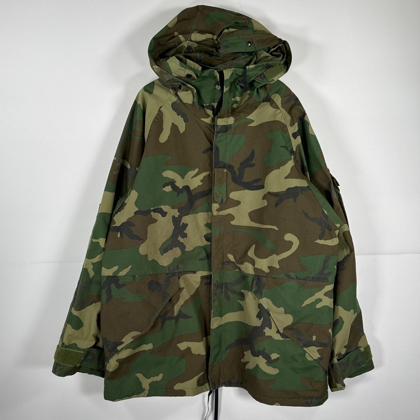 古着 80s/80年代 ヴィンテージ ミリタリージャケット ECWCS GORE-TEX ウッドランドカモ ゴアテックスパーカー 実物 米軍 large long メンズ