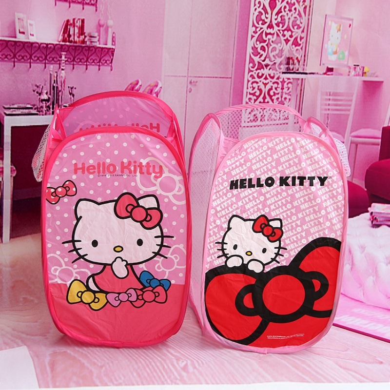 HELLO KITTY BIG収納バスケット ピンク 野いちご HELLO KITTY BIG収納