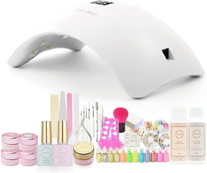 ジェルネイルキット スターターキット 初心者 iro gel イロジェル カラージェル 4色 (赤・青・黄・白) + UV LED 36Wライト