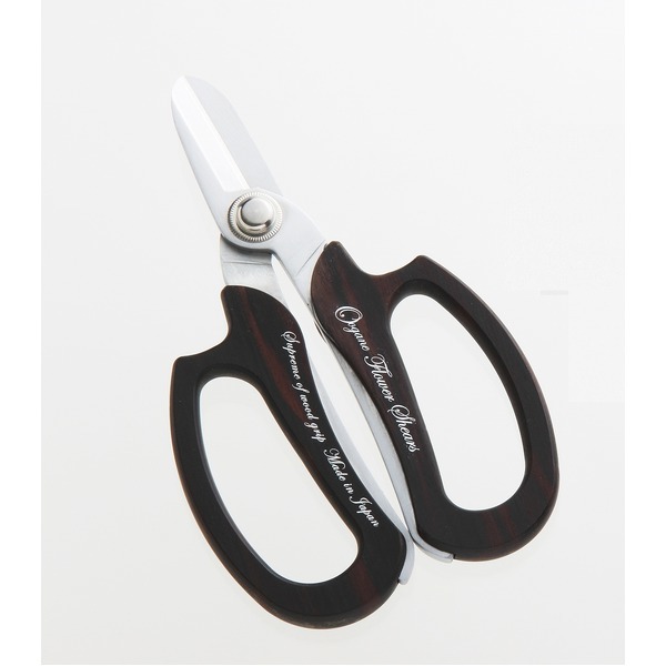 花はさみ/剪定ハサミ 文字入り 万葉黒檀グリップ 蜜蝋仕上げ 専用化粧箱入り 園芸 ガーデニング用品