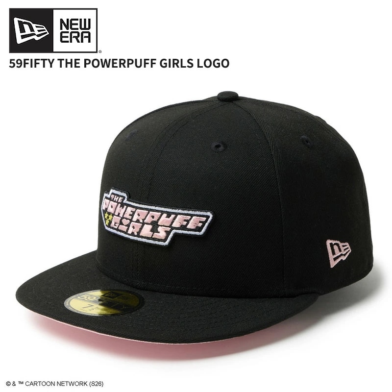 ニューエラ メンズ キャップ レディース 帽子 NEW ERA 59FIFTY パワーパフ ガールズ ロゴ ブラック コラボキャップ 14743503