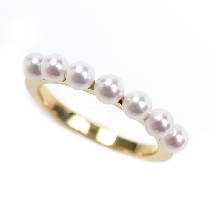 MIKIMOTO ミキモト K18YG イエローゴールド パール リング・指輪 PR-1426K アコヤパール約3.5mm 13号 3.4g レディース 中古 美品