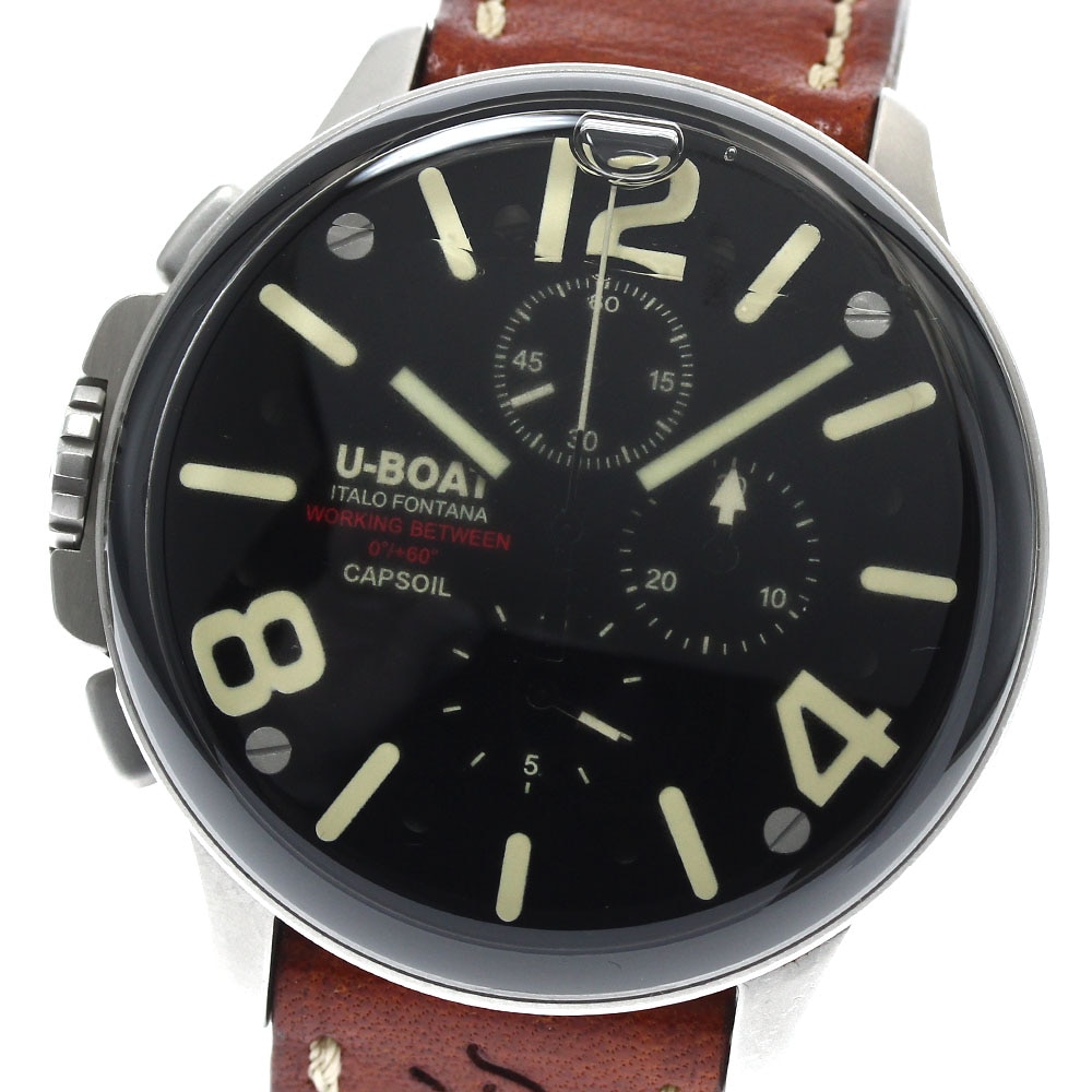 ジャンク ユーボート U-BOAT 8111/A CAPSOIL クロノグラフ レフトハンド クォーツ メンズ 箱・保証書付き_900316【中古】