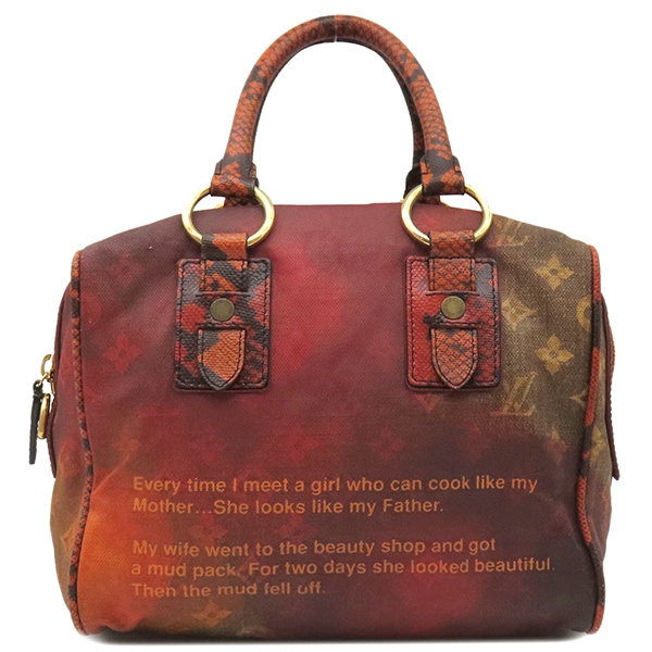 ルイヴィトン LOUIS VUITTON ハンドバッグ モノグラムジョークス マンクレイジー モノグラムジョークスキャンバス ルージュ ゴールド金具 赤 リチャード プリンス M95737 FL007