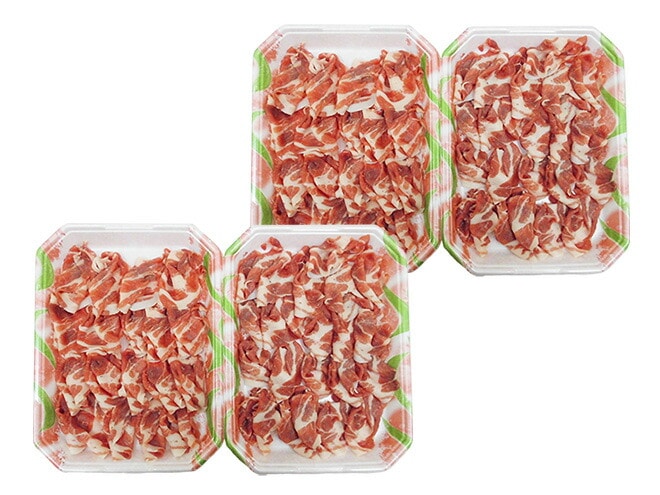 国産 =六白黒豚 肩ロース 切り落とし= 約1kg （約250g x4pc）