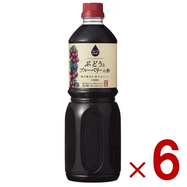 内堀醸造 フルーツビネガー ぶどうとブルーベリーの酢 1L 1000ml 果実酢 健康酢 酢 葡萄 うちぼり 内堀 お徳用 業務用 大容量 6個