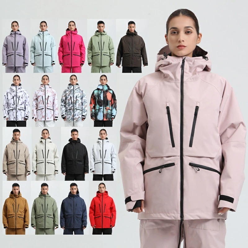 スノーボードウェア ジャケット レディース メンズ スノボジャケット スキーウェア スノボウェア フード付き アウター ウィンタースポーツウェア 無地 海外通販