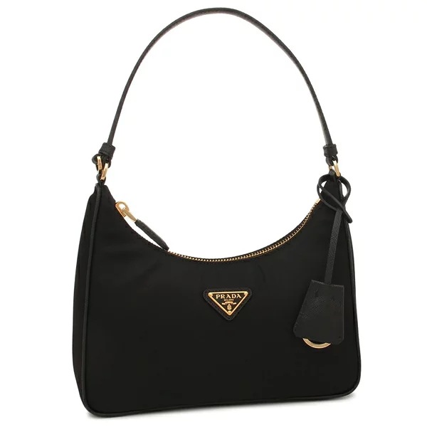 ハンドバッグ リナイロン ミニバッグ トライアングルロゴ ブラック レディース 1N204M R064 F0632