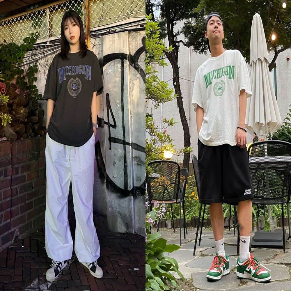 MICHIGAN WOLVERIN PIGMENT OVER FIT TEE/4カラー/ユニセックス