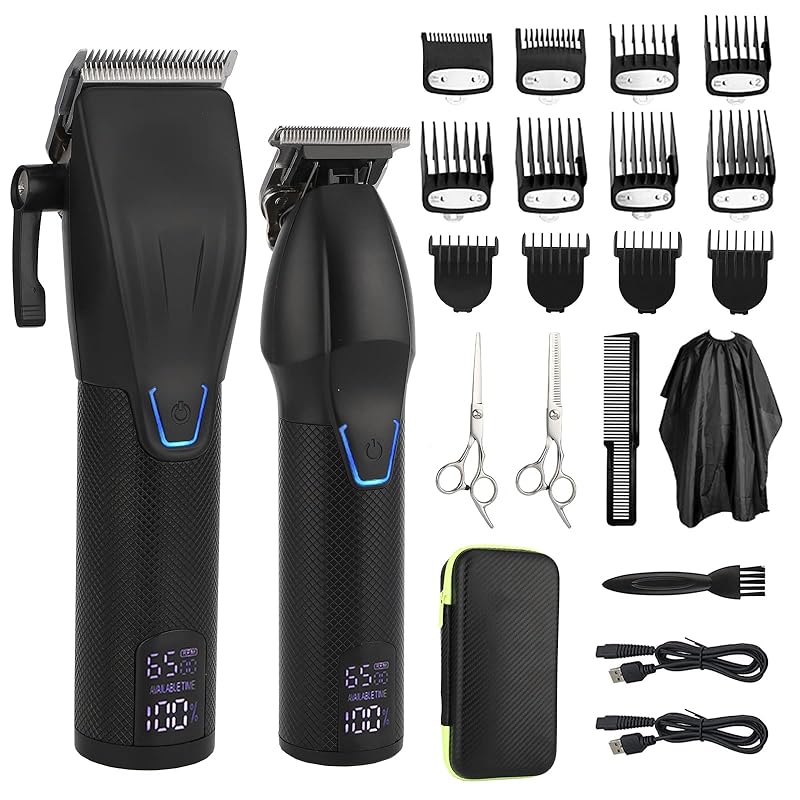 電動バリカン Soonsell バリカンセット ヘアカッター ヒゲトリマー 防水 USB充電 低騒音 散髪用コードレス 精密彫刻T字 充電と注油提示 メンズ 子供 家庭 業務 ショートヘア用 日本語説