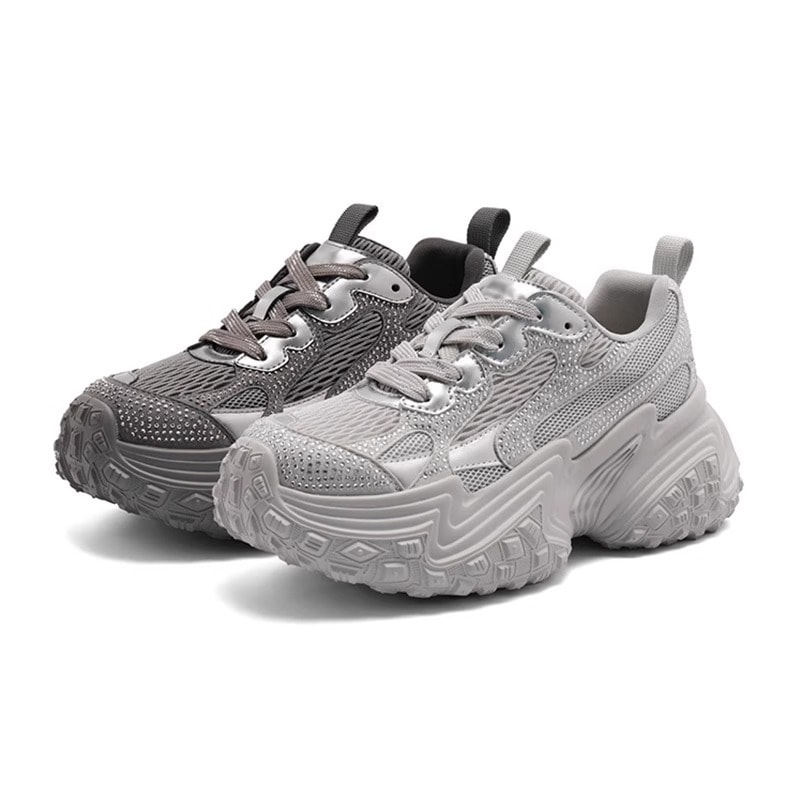 厚底 カジュアルシューズ スニーカー メッシュ 通気性スニーカー