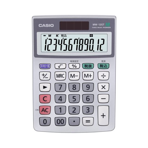 (まとめ) カシオ 特大表示電卓 12桁ミニジャストサイズ MW-12GT-N 1台 (×10セット)