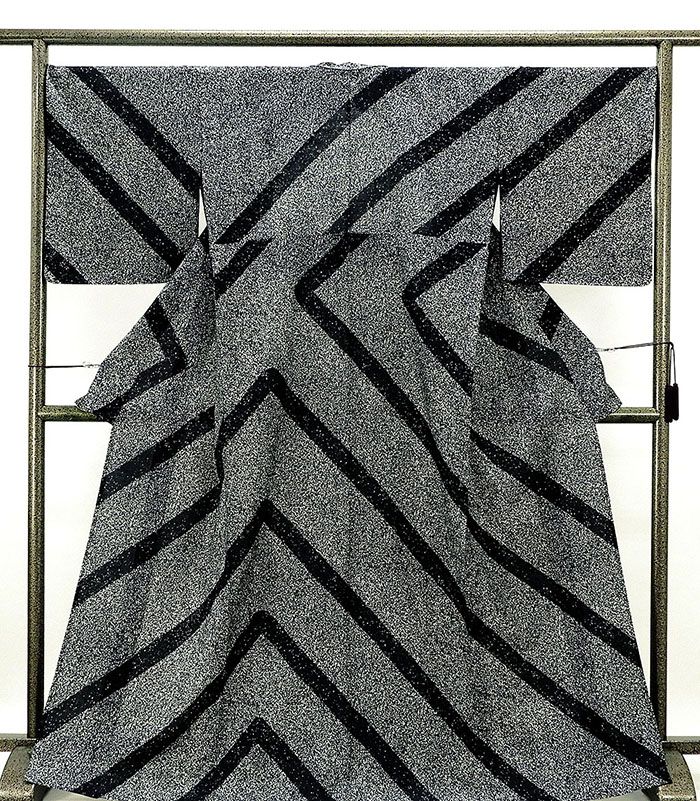 単衣 訪問着 新品仕立済 正絹 単衣 幾何模様 身丈166cm 裄丈68cm 紬訪問着 新品 仕立て上がり 着物 wb1082