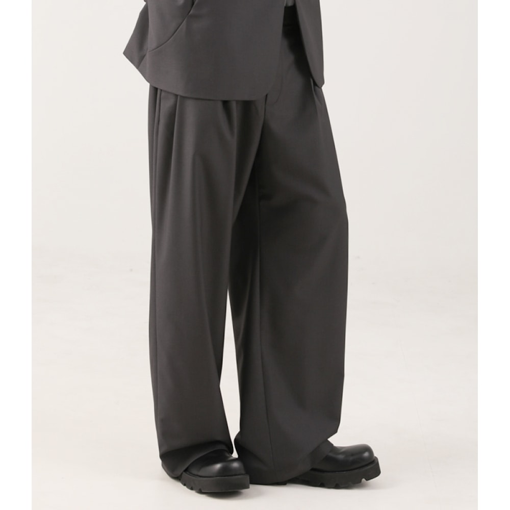 アヴァンドレスクラシックタトックワイドスラックスチャコール