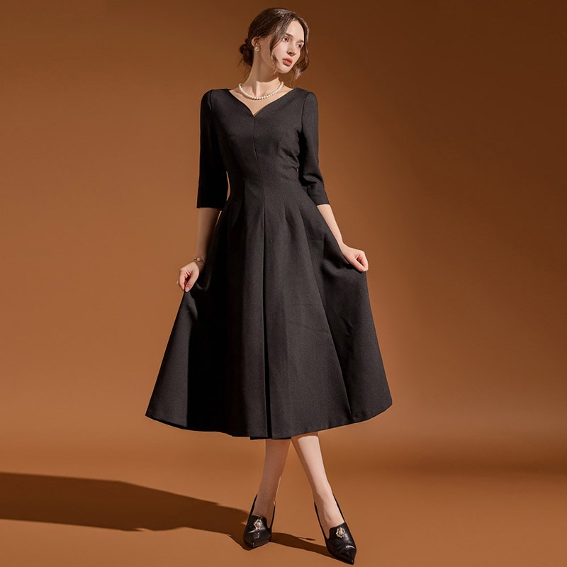 D4771 ハートネック ワンピース