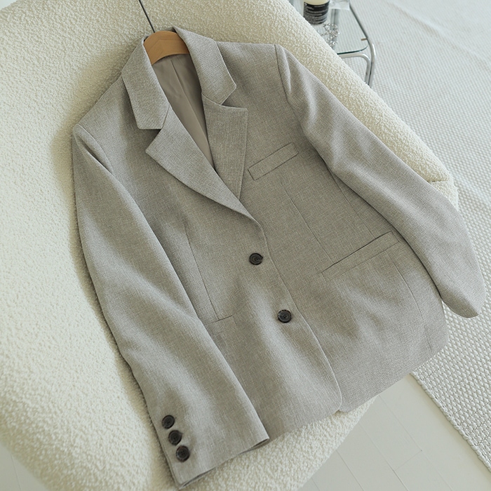 [韓国ファッション] ダーツ入り シングルボタン デイリージャケット