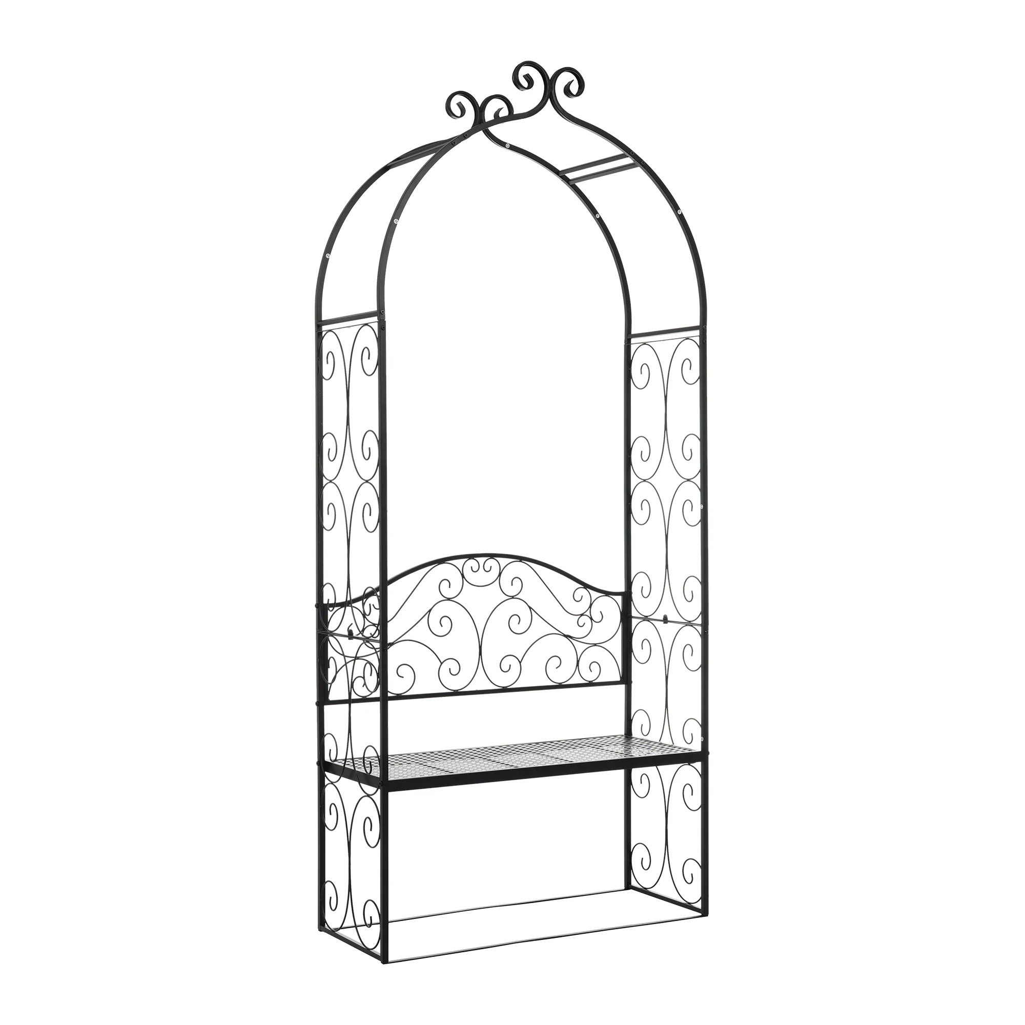 1909ガーデンベンチ 2人掛け ガーデンアーチ ローズアーチ 園芸 ガーデニング用品 ガーデン ファニチャー スチール 鉄製 薔薇アーチ 外 園芸用品 アーチ ガーデニング 花立て 庭園 おしゃれ