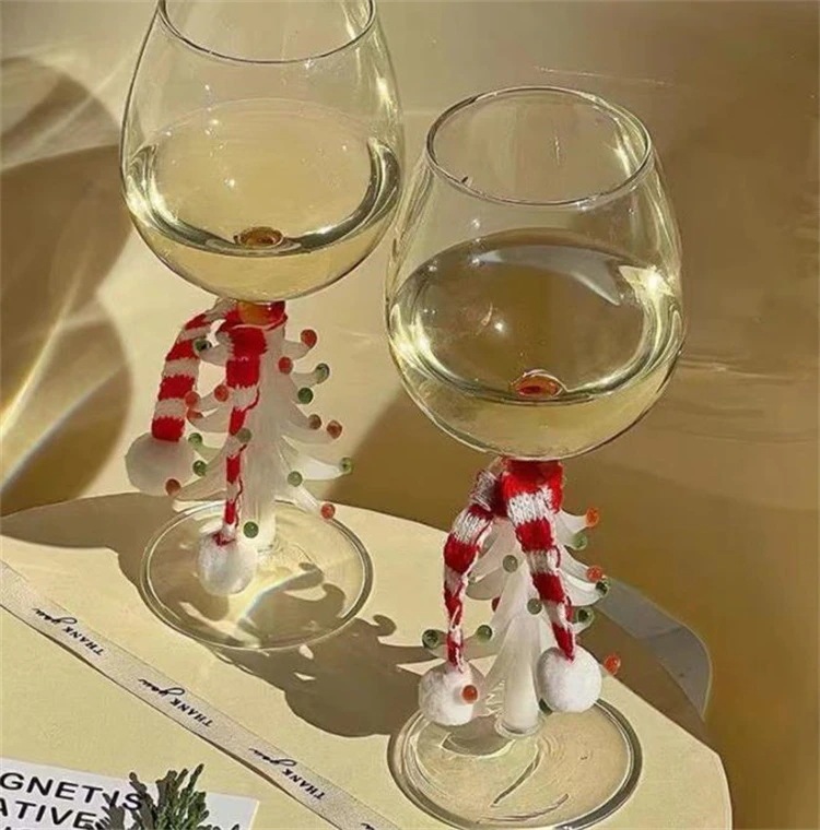 INSスタイル カップ カジュアル カップル クリスマスツリー アイデア クリスマス グラス 装飾 ハイフット 可愛い 大人気