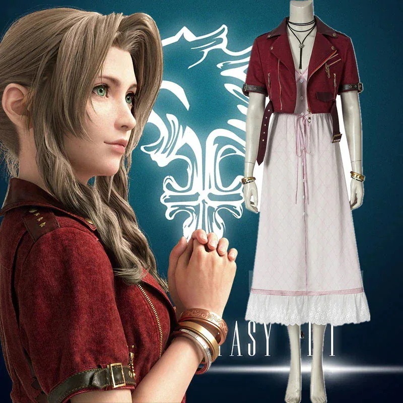 ファイナルファンタジーVII エアリス ゲインズブール風 コスプレ衣装 コスチューム ハロウィン クリスマス用期間限定30％