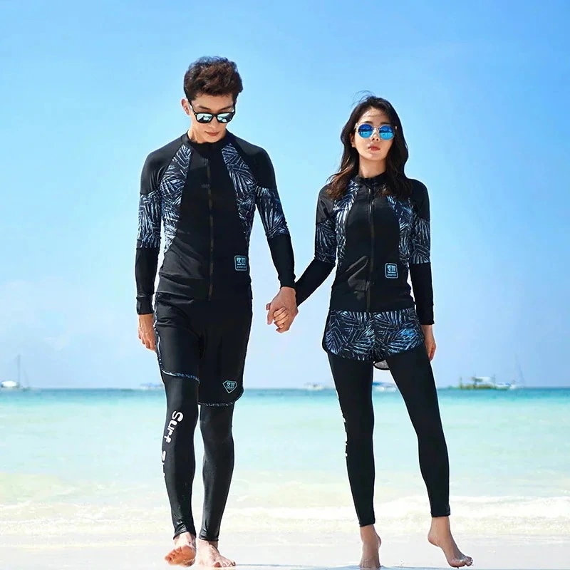 韓版ウェットスーツ女性カップル水着スーツ長袖日焼け止めクラゲ服スリムメンズサーフィンスーツシュノーケ 4,673円